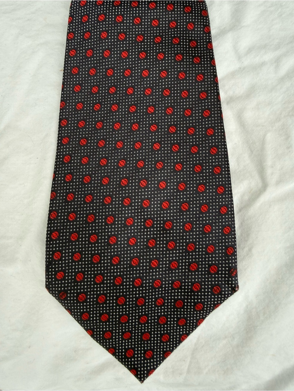 Classic Black Tie with Red Dot Accent